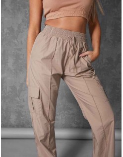 Split Hem Cargo Trousers Stone