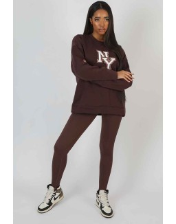 Ny Oversized Sweatshirt Chocolate