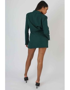 Split Front Mini Skirt Forest Green