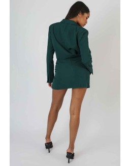 Split Front Mini Skirt Forest Green
