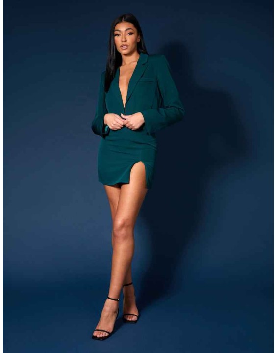 Cropped Blazer Forest Green