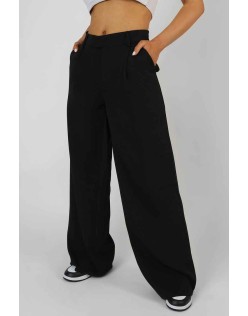 Mid Rise Tailored Trousers Black