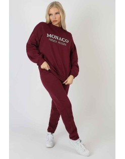 Embroidered Pocket 90'S Joggers Berry