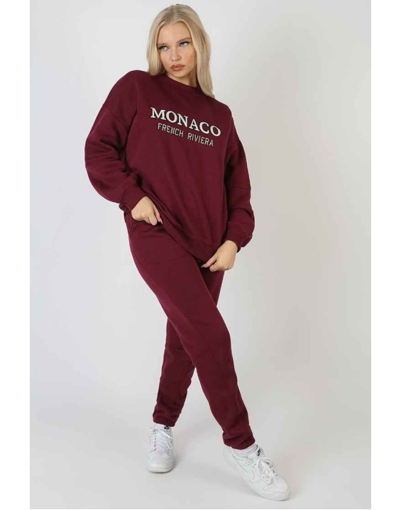Embroidered Pocket 90'S Joggers Berry