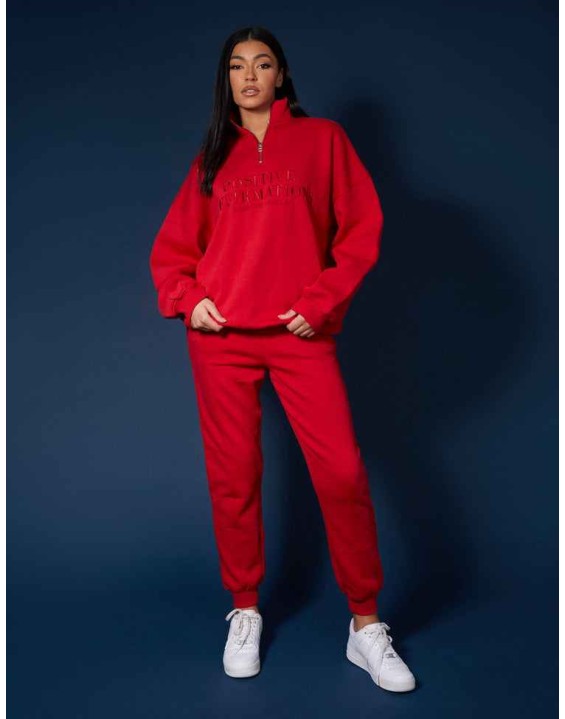 Seam Front 90S Joggers Red