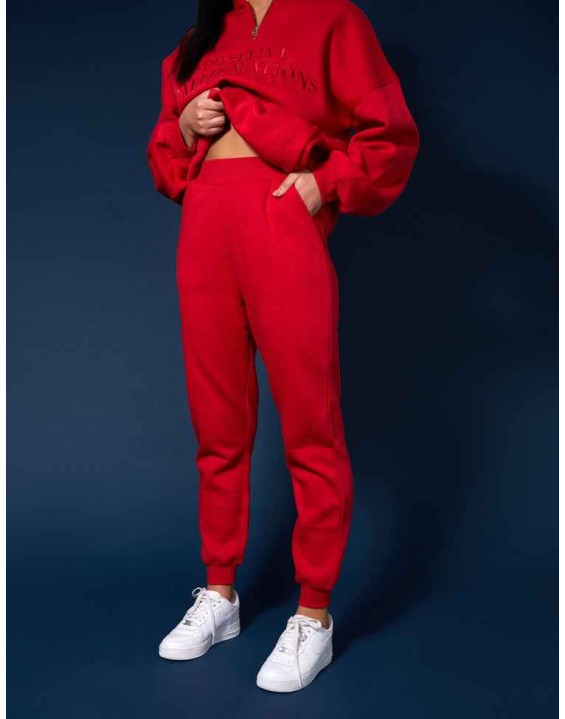 Seam Front 90S Joggers Red