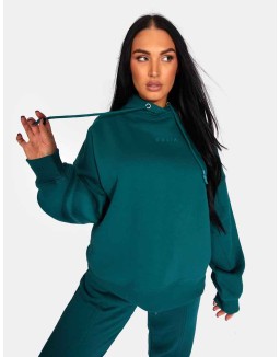 Kaiia Embroidered Oversized Hoodie Forest Green