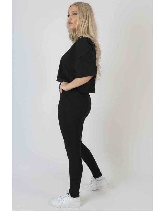 Auckland Slogan Crop Top Black