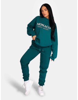 Monaco Embroidered Sweatshirt Forest Green
