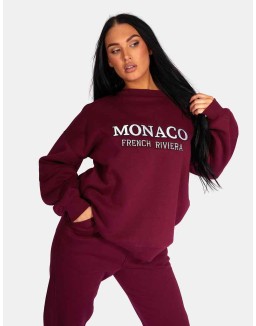 Monaco Embroidered Sweatshirt Berry