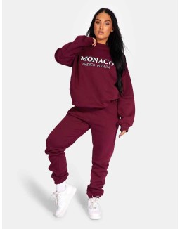 Monaco Embroidered Sweatshirt Berry