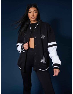 Kaiia Logo Varsity Jacket Black