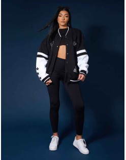 Kaiia Logo Varsity Jacket Black