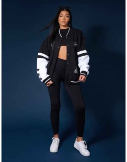 Kaiia Logo Varsity Jacket Black