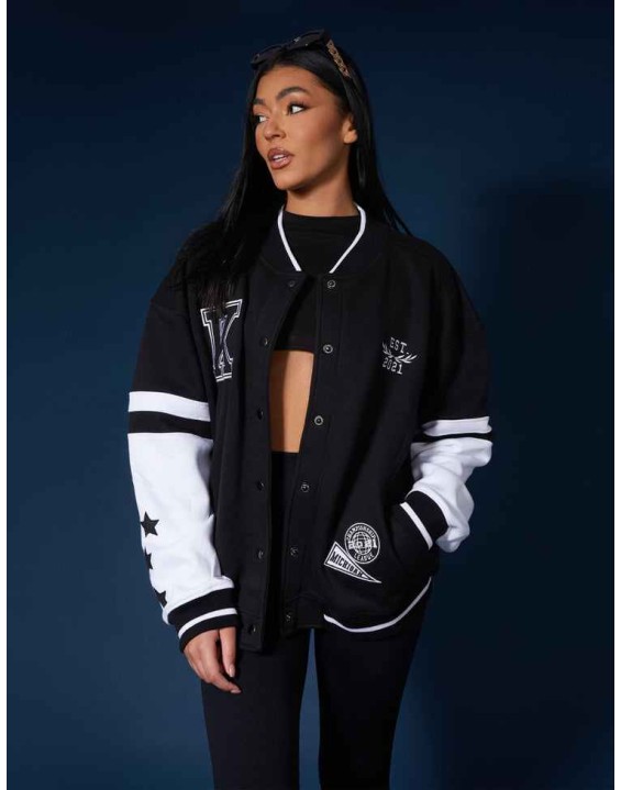 Kaiia Logo Varsity Jacket Black