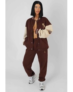 Kaiia Varsity 90'S Jogger Chocolate