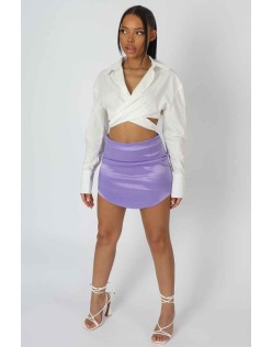 Wrap Waist Poplin Shirt White