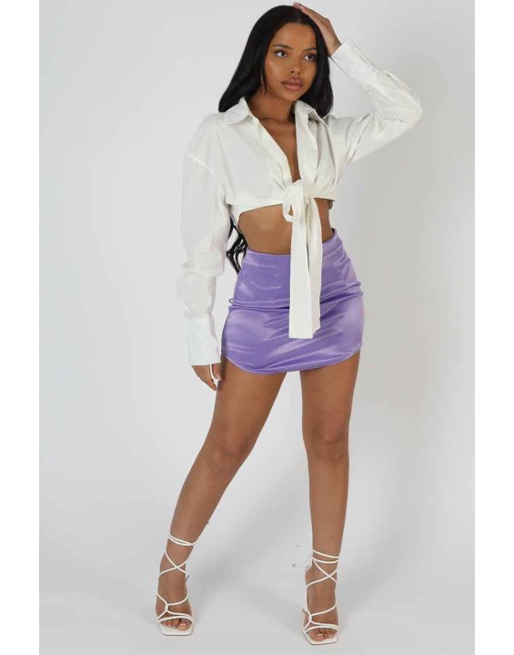 Wrap Waist Poplin Shirt White