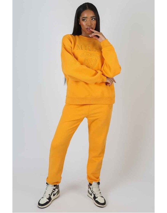 Milan Tonal Embroidered Joggers Mango