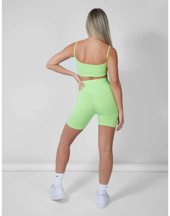 Basic Scoop Neck Crop Top Lime