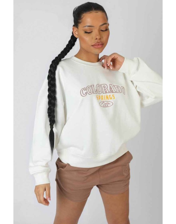 Colorado Springs Oversized Sweatshirt Ecru