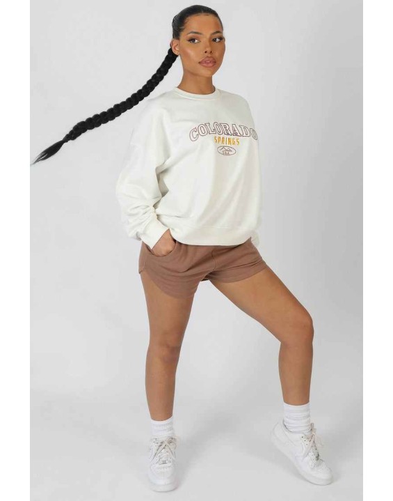 Colorado Springs Oversized Sweatshirt Ecru