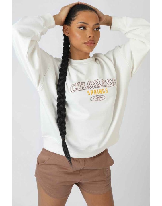 Colorado Springs Oversized Sweatshirt Ecru