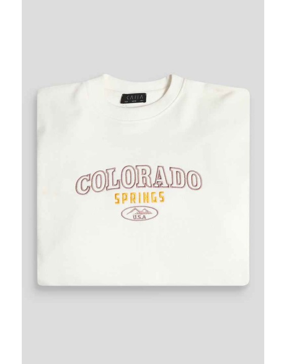 Colorado Springs Oversized Sweatshirt Ecru