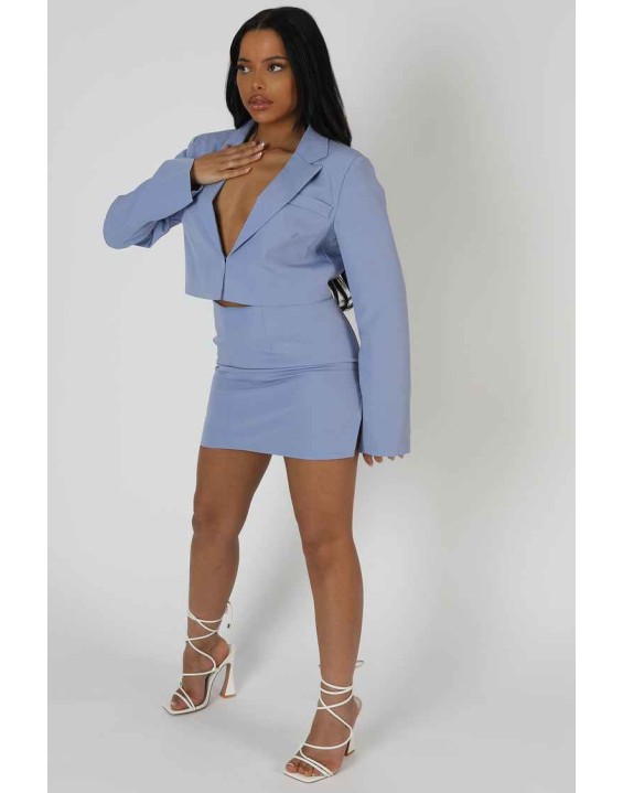 Cropped Blazer Bluebell