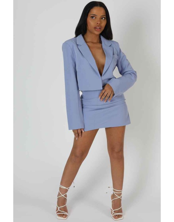 Cropped Blazer Bluebell