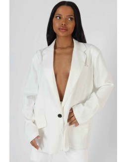 Oversized Dad Blazer White
