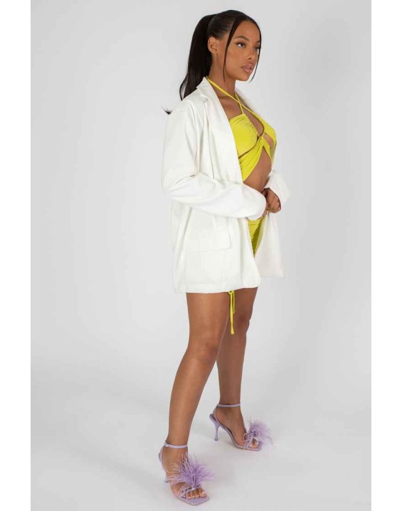 Oversized Dad Blazer White