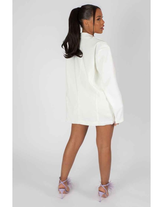 Oversized Dad Blazer White