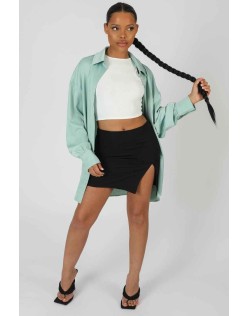 Satin Oversized Shirt Mint