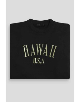 Hawaii Embroidered Sweatshirt Black