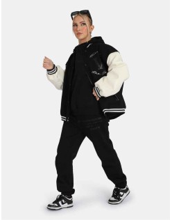 Oversized Fit Printed Jogger Black