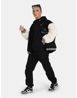 Oversized Fit Printed Jogger Black