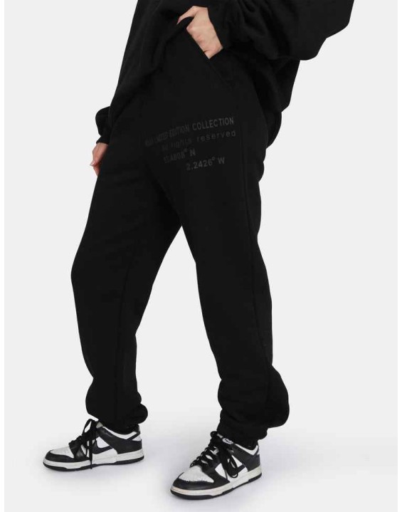 Oversized Fit Printed Jogger Black