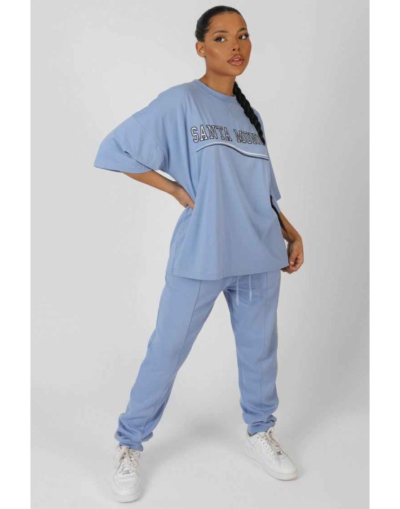 Seam Front Joggers Bluebell