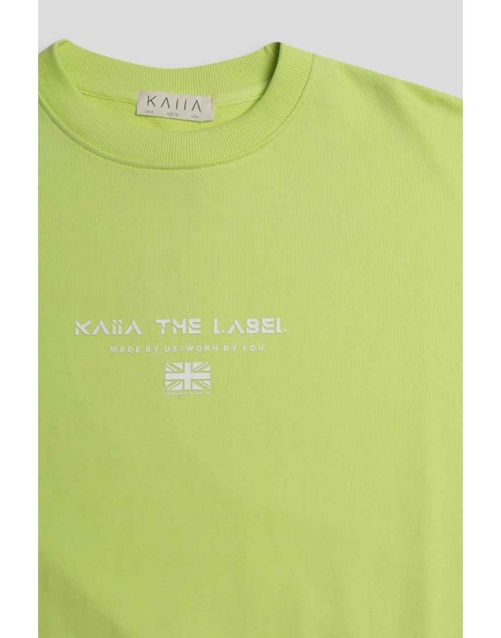 Graphic Oversized Sweatshirt Lime