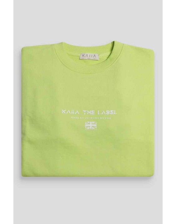 Graphic Oversized Sweatshirt Lime
