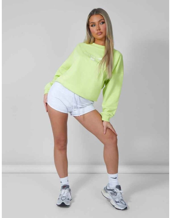 Graphic Oversized Sweatshirt Lime