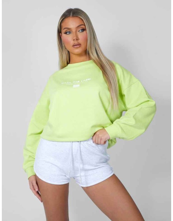 Graphic Oversized Sweatshirt Lime