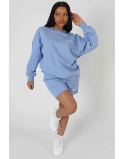 Graphic Qr Code Sweat Shorts Bluebell