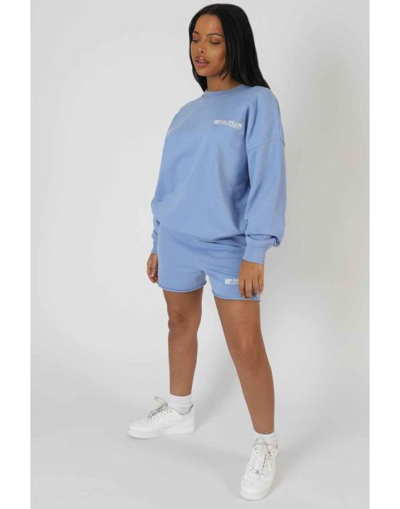 Graphic Qr Code Sweat Shorts Bluebell