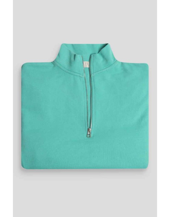 Half Zip Pullover Crop Sweatshirt Peppermint