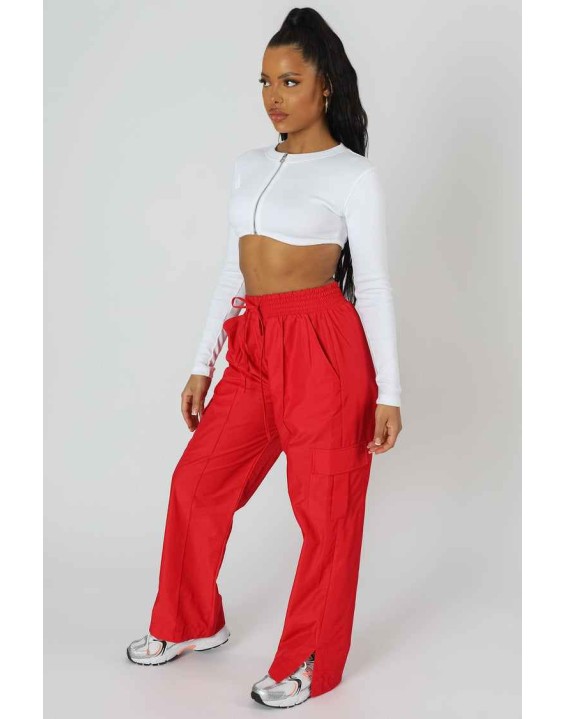 Zip Through Underbust Ribbed Top White