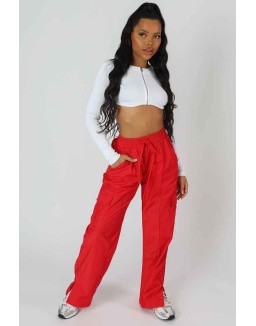 Zip Through Underbust Ribbed Top White