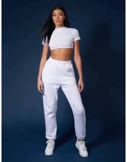Ultimate Short Sleeve Underbust T-Shirt Oatmeal Marl