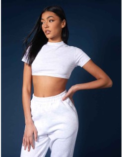 Ultimate Short Sleeve Underbust T-Shirt Oatmeal Marl